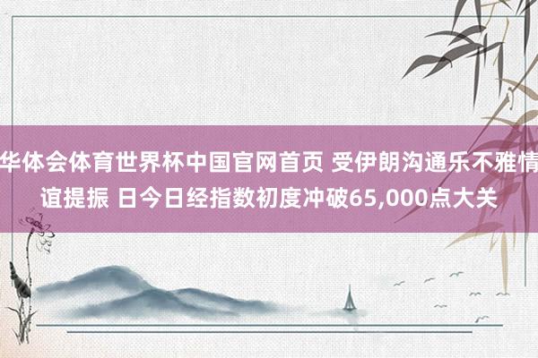 华体会体育世界杯中国官网首页 受伊朗沟通乐不雅情谊提振 日今日经指数初度冲破65,000点大关
