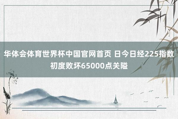 华体会体育世界杯中国官网首页 日今日经225指数初度败坏65000点关隘