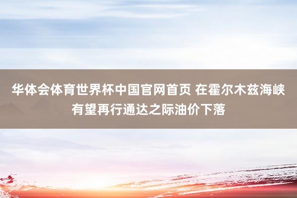 华体会体育世界杯中国官网首页 在霍尔木兹海峡有望再行通达之际油价下落