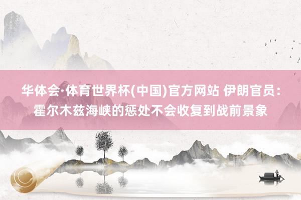 华体会·体育世界杯(中国)官方网站 伊朗官员：霍尔木兹海峡的惩处不会收复到战前景象