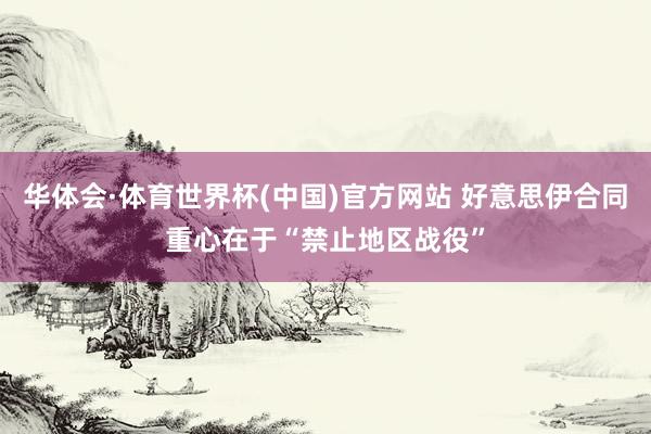 华体会·体育世界杯(中国)官方网站 好意思伊合同重心在于“禁止地区战役”