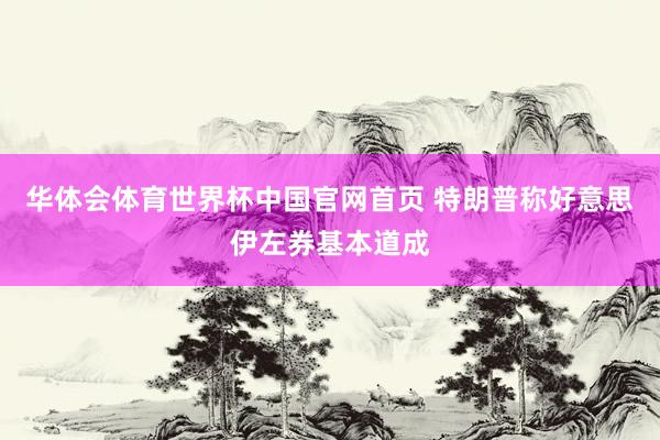 华体会体育世界杯中国官网首页 特朗普称好意思伊左券基本道成