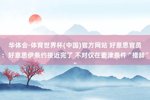 华体会·体育世界杯(中国)官方网站 好意思官员：好意思伊条约接近完了 不对仅在要津条件“措辞”