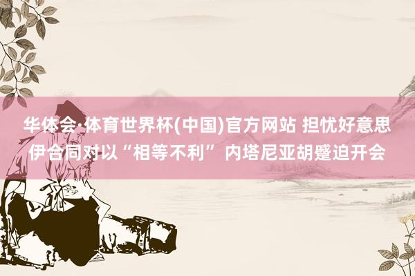 华体会·体育世界杯(中国)官方网站 担忧好意思伊合同对以“相等不利” 内塔尼亚胡蹙迫开会