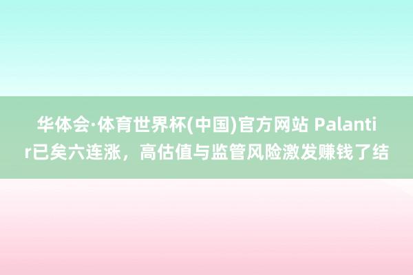 华体会·体育世界杯(中国)官方网站 Palantir已矣六连涨，高估值与监管风险激发赚钱了结