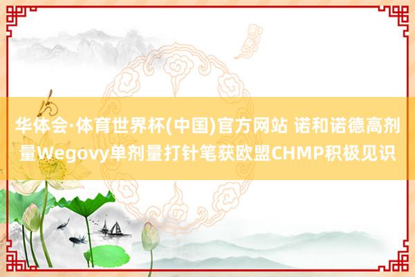 华体会·体育世界杯(中国)官方网站 诺和诺德高剂量Wegovy单剂量打针笔获欧盟CHMP积极见识