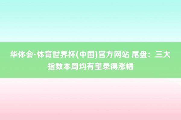 华体会·体育世界杯(中国)官方网站 尾盘：三大指数本周均有望录得涨幅