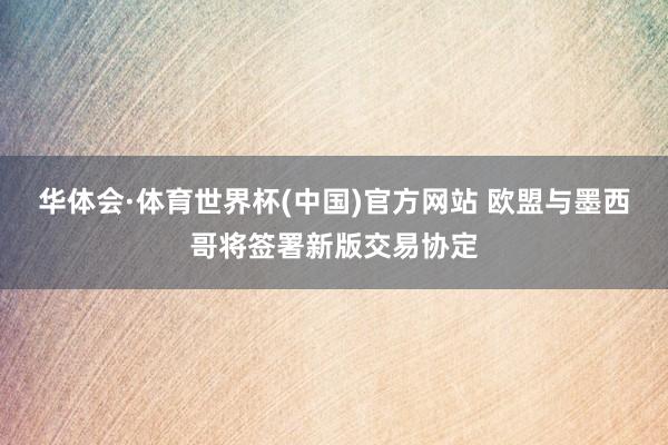 华体会·体育世界杯(中国)官方网站 欧盟与墨西哥将签署新版交易协定