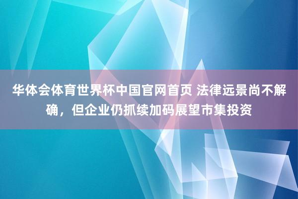 华体会体育世界杯中国官网首页 法律远景尚不解确，但企业仍抓续加码展望市集投资