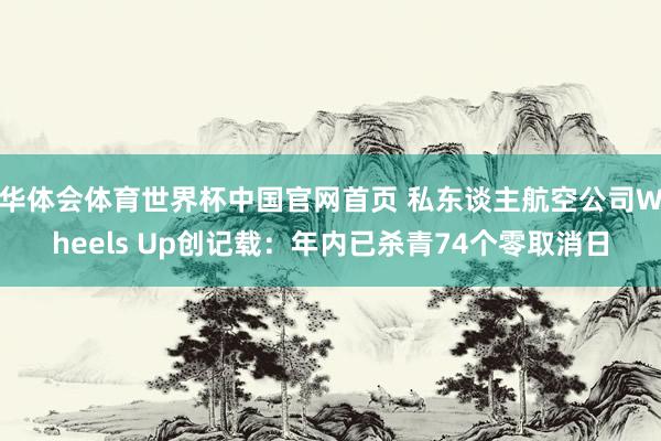 华体会体育世界杯中国官网首页 私东谈主航空公司Wheels Up创记载：年内已杀青74个零取消日