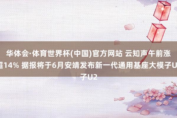 华体会·体育世界杯(中国)官方网站 云知声午前涨超14% 据报将于6月安靖发布新一代通用基座大模子U2