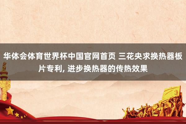 华体会体育世界杯中国官网首页 三花央求换热器板片专利, 进步换热器的传热效果