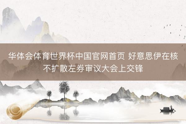 华体会体育世界杯中国官网首页 好意思伊在核不扩散左券审议大会上交锋