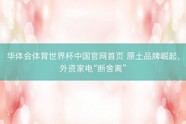 华体会体育世界杯中国官网首页 原土品牌崛起，外资家电“断舍离”