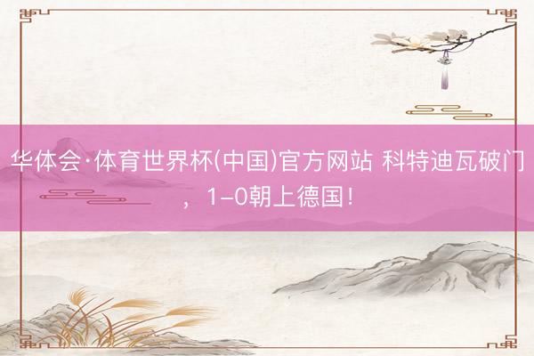 华体会·体育世界杯(中国)官方网站 科特迪瓦破门,1-0朝上德国!